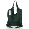 GEANȚĂ DIN PIELE shopper bag Vittoria Gotti verde de sticlă B10